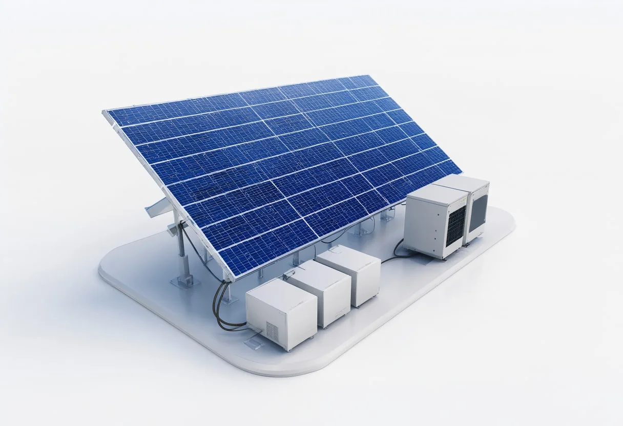 Solar Panels and Inverters with soft rim light