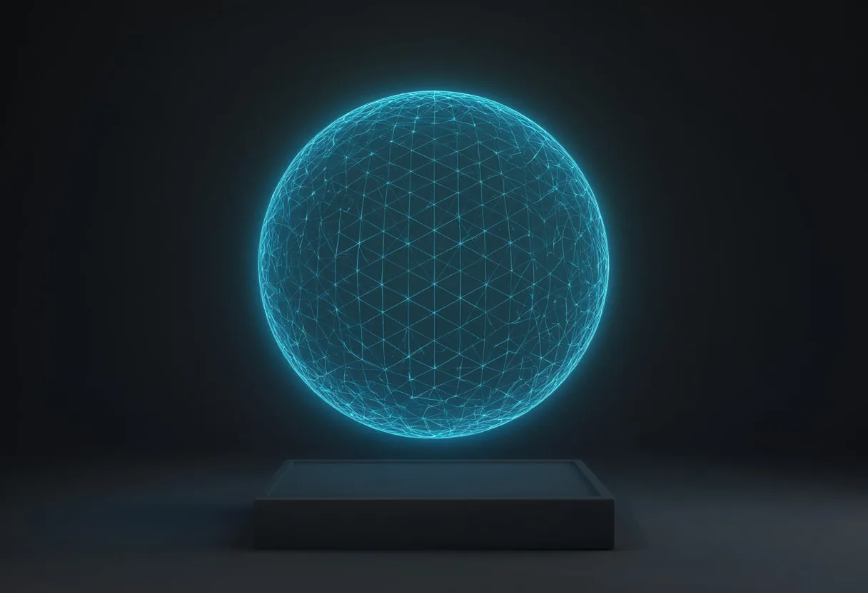 Holographic Sphere on a Plinth with soft rim light