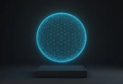 Holographic Sphere on a Plinth with soft rim light