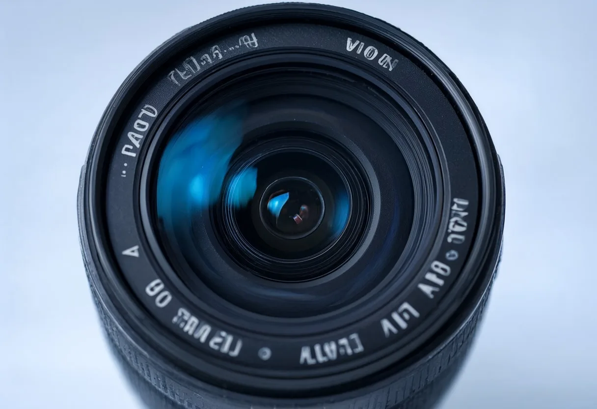 Camera Lens Macro with cool blue light