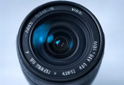 Camera Lens Macro with cool blue light