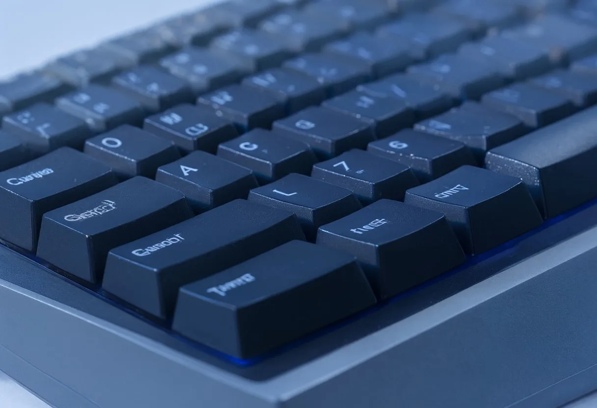 Mechanical Keyboard Corner with cool blue light