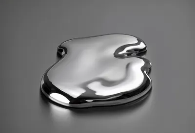 Chrome Blob on Grey in a deep palette
