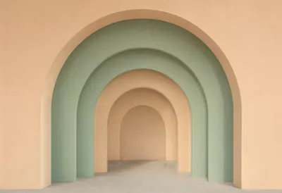 Nested Arches Pastel in a deep palette