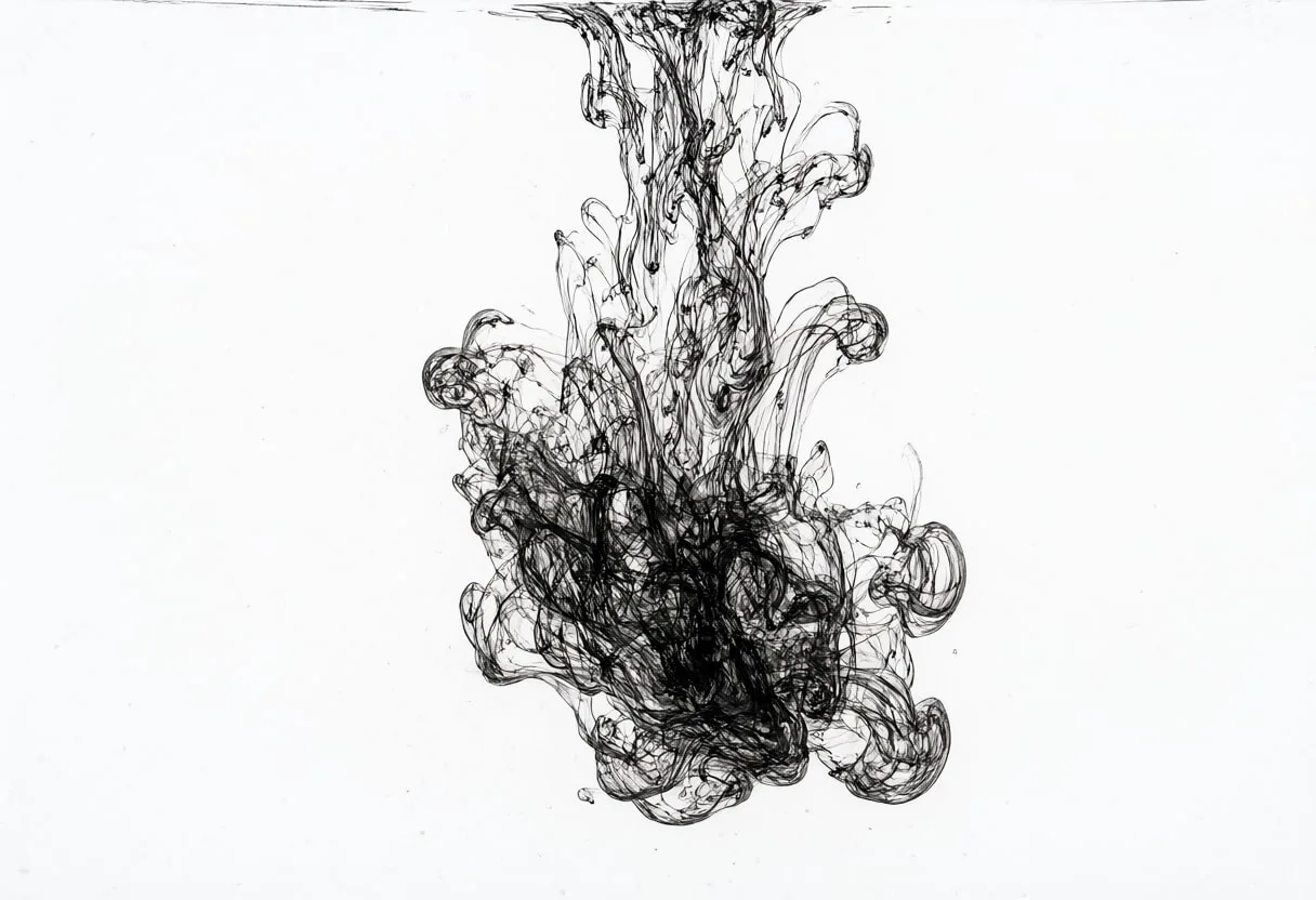 Ink Dispersing in Water with subtle grain