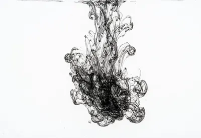 Ink Dispersing in Water with subtle grain