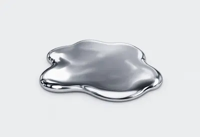 Chrome Blob บนสีเทาพร้อมลายเกรนอันละเอียดอ่อน