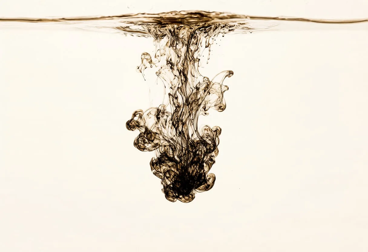 Ink Dispersing in Water in warm tones