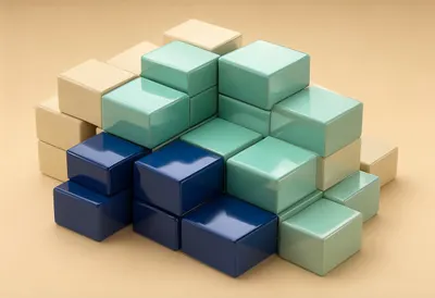 Isometric Blocks in warm tones