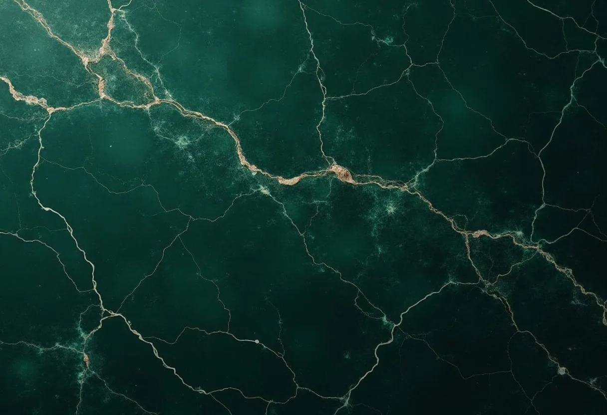 Marble Veins in Deep Green in warm tones