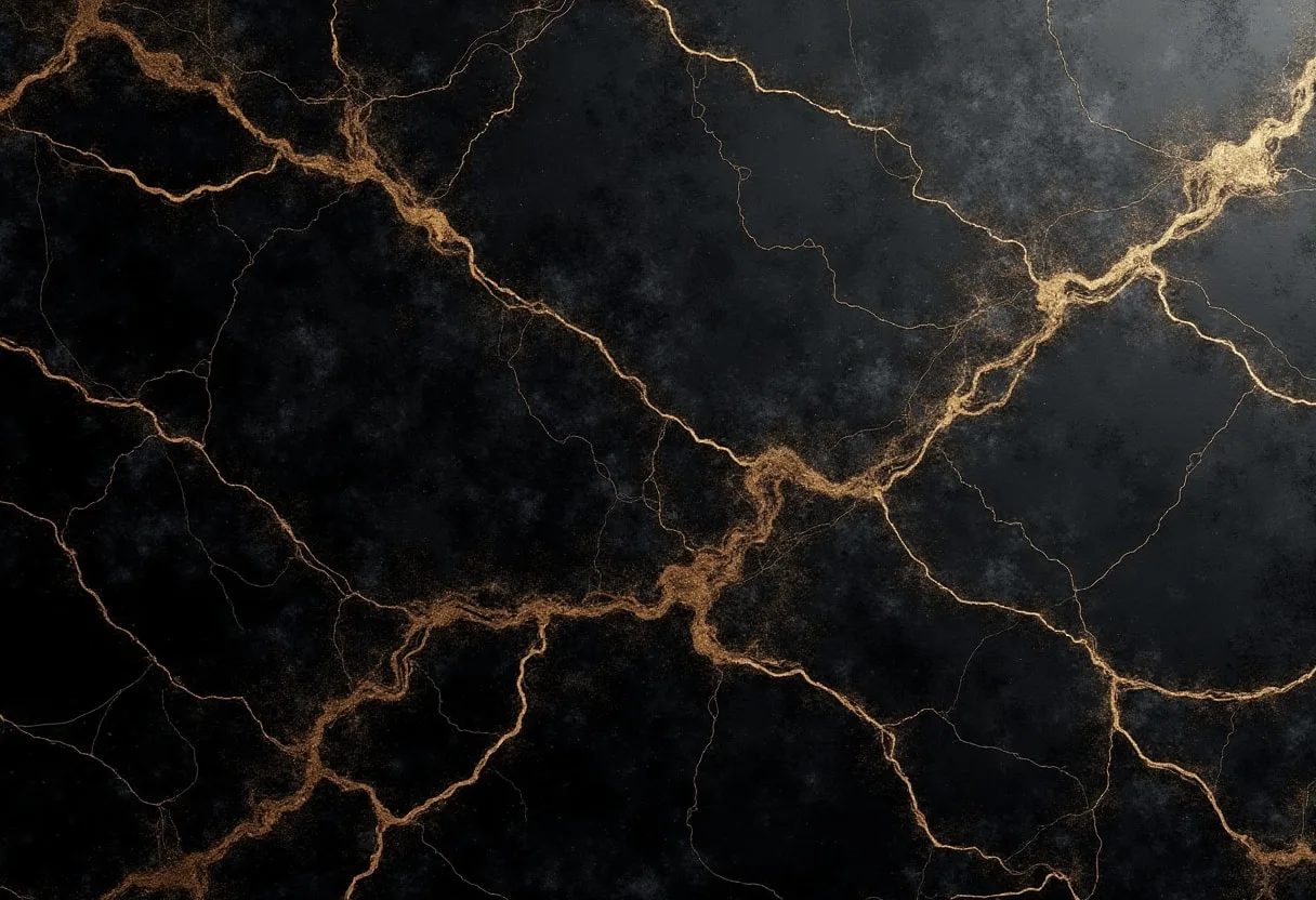 Black Marble with Gold Veins in a deep palette