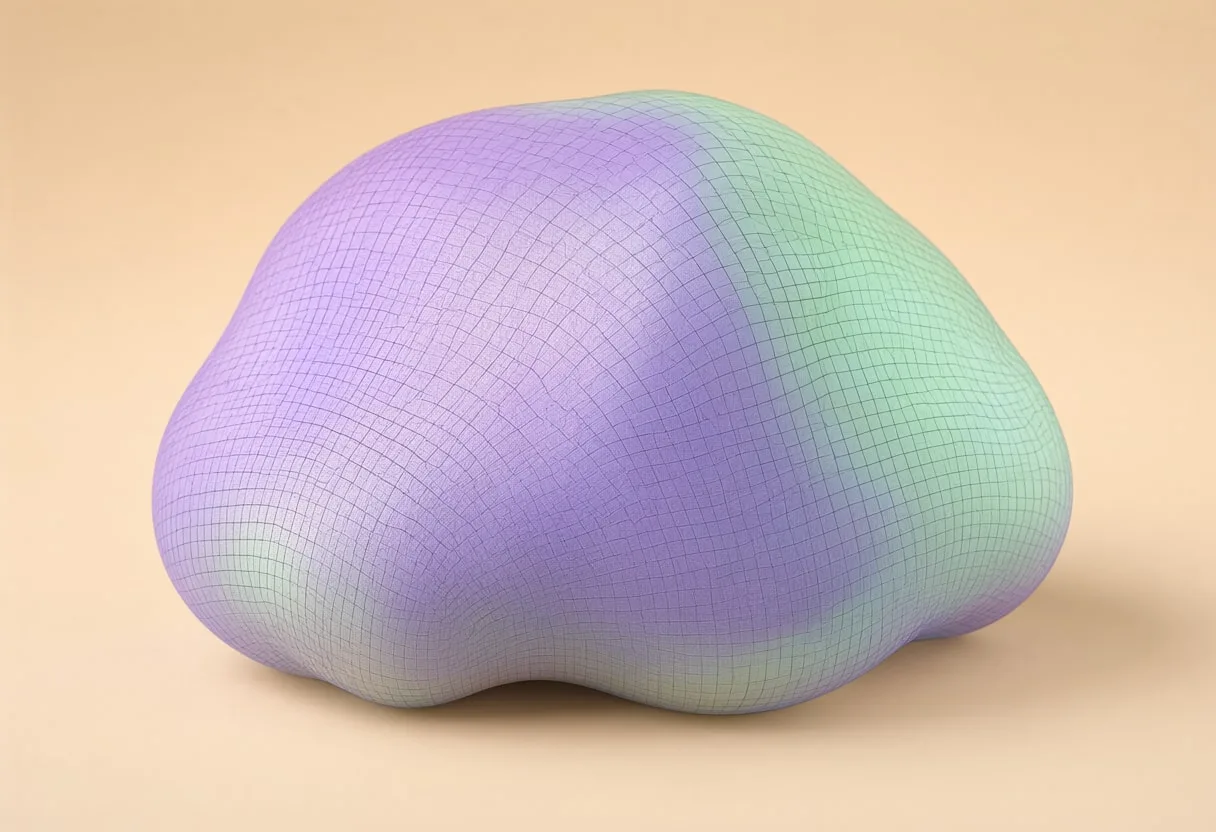 Gradient Mesh Blob in warm tones