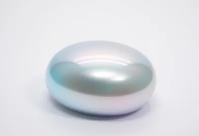 Chrome Blob on Grey in a soft palette