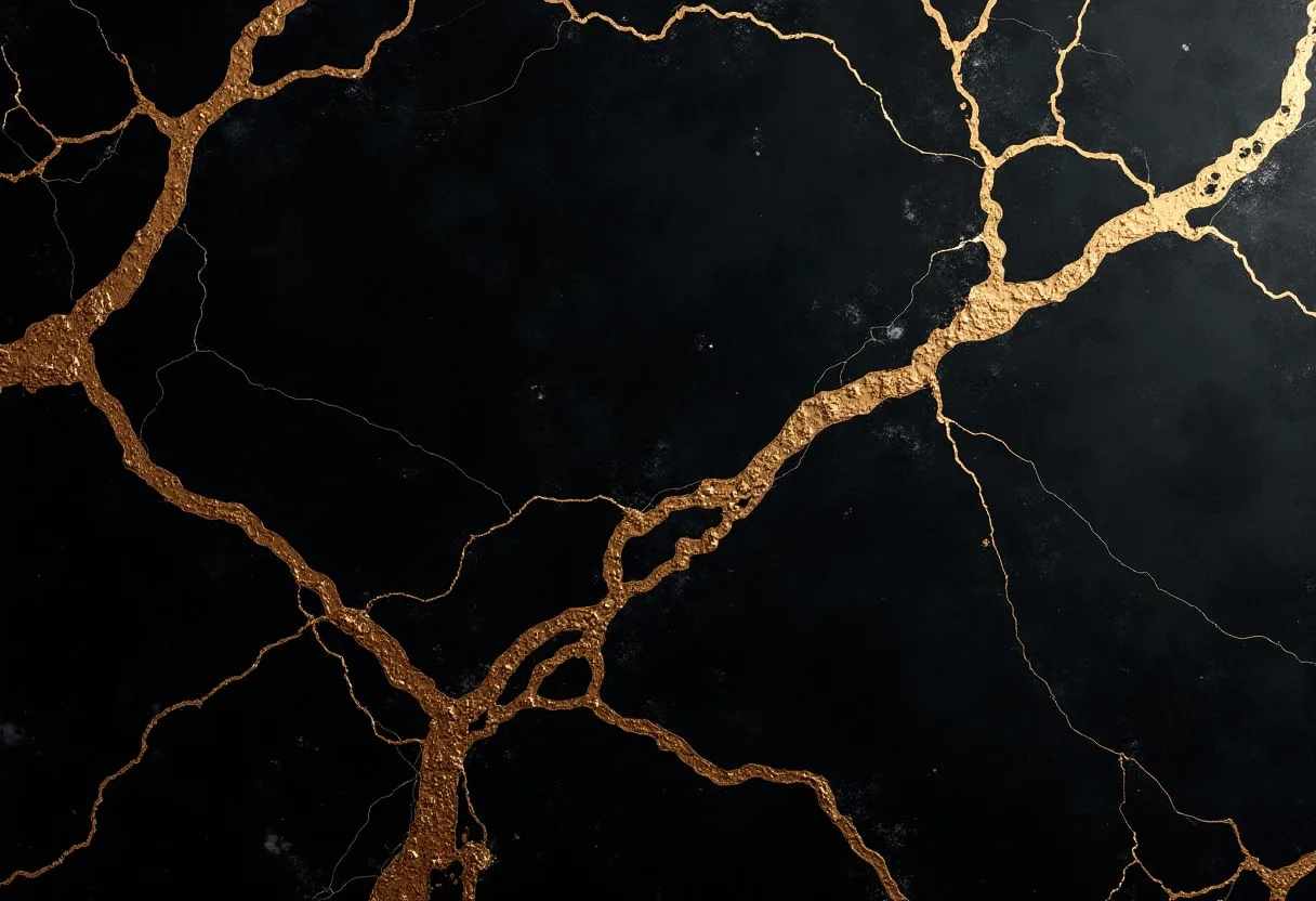 Black Marble with Gold Veins in a soft palette