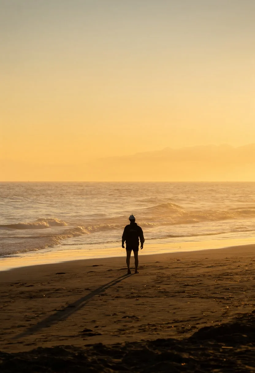 Silhouette on a Beach at Sunset