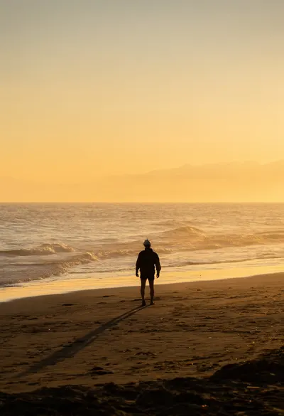 Silhouette on a Beach at Sunset
