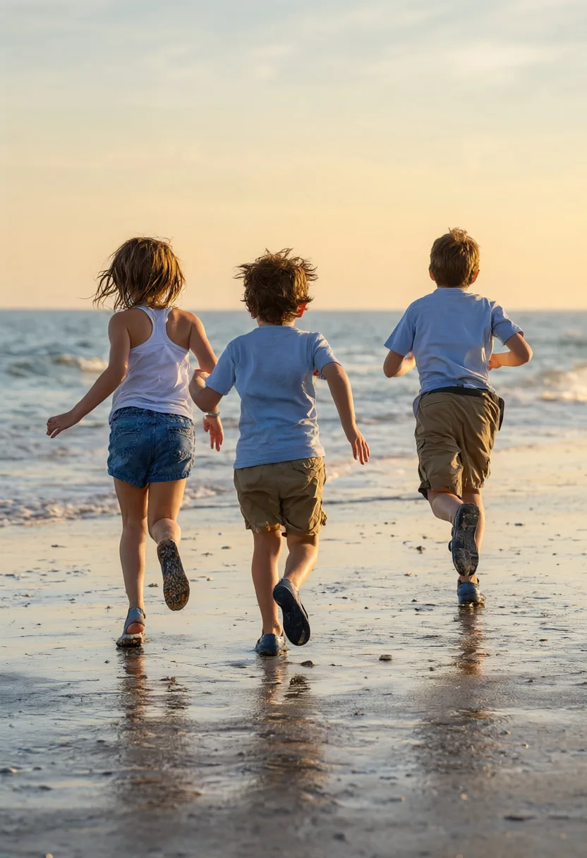 Children Running on a Beach