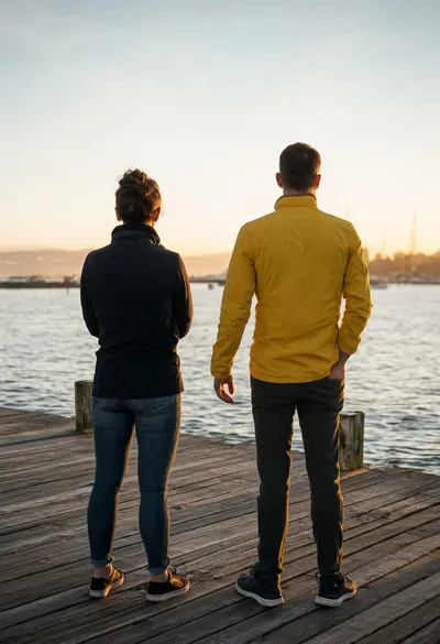 Couple on a Pier at Dawn