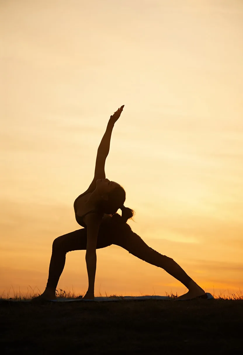 Yoga Figure at Sunrise