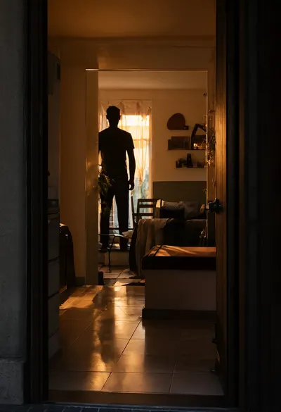 Figure in a Doorway with Warm Light