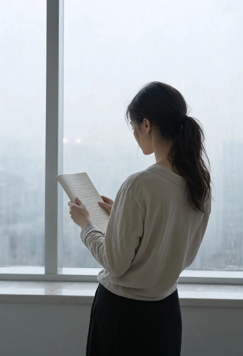 Woman Reading by a Window in soft mist