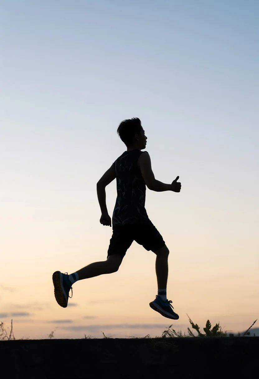 Runner Silhouette at Dawn at dusk
