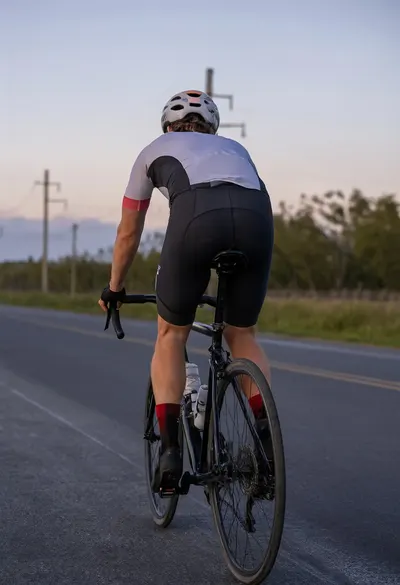 Silhouette of a Cyclist at Dusk at dusk
