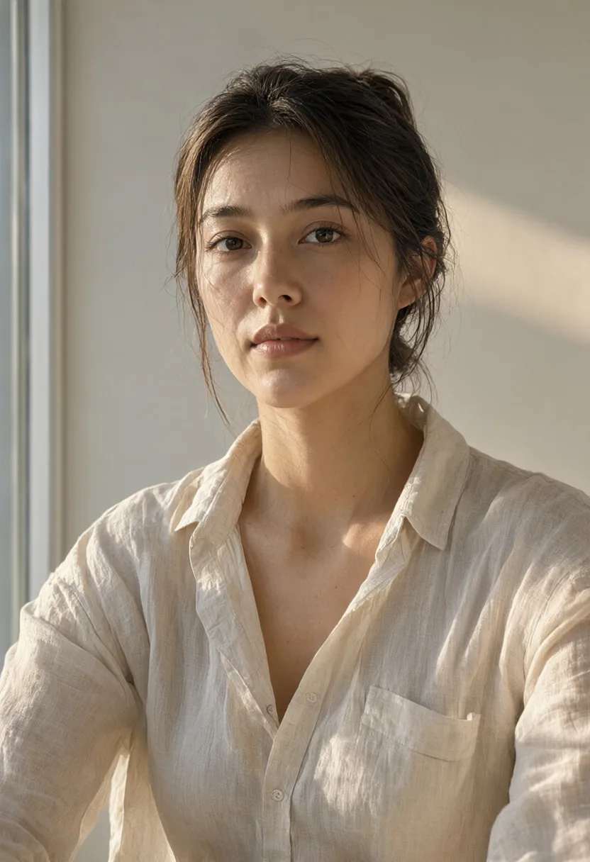 Portrait in Window Light at golden hour