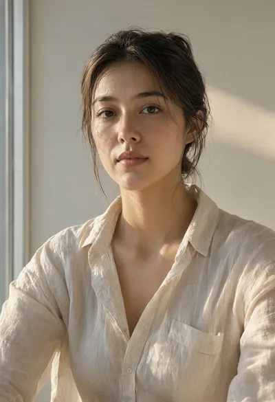 Portrait in Window Light at golden hour