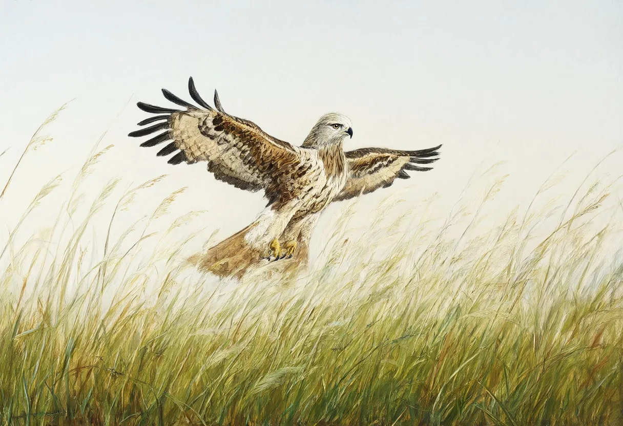 Kite in tall grass Oil Painting