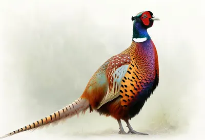 Pheasant in gentle mist Digital Illustration