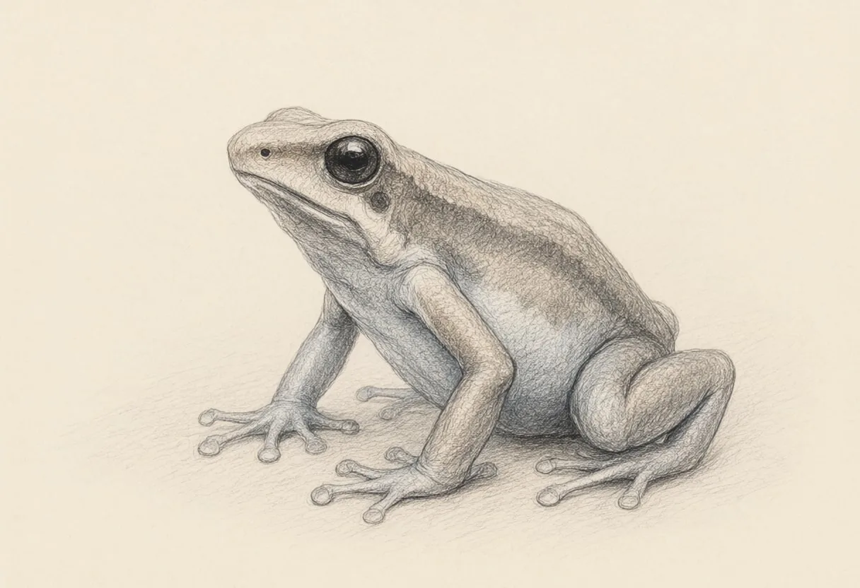 Poison Dart Frog in soft morning light Pencil Sketch