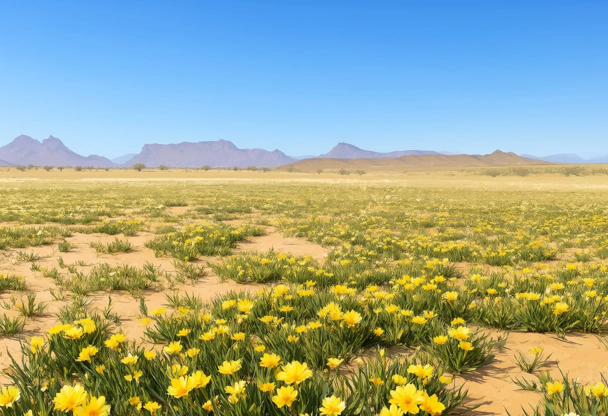 Desert Bloom After Rain Digital Illustration