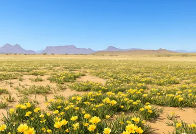 Desert Bloom After Rain Digital Illustration