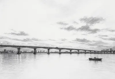 Bridge Silhouette at Dusk with dramatic clouds