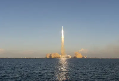 Launch Plume at Sunset from the Water