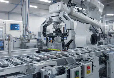 Robot Arm Handling a Battery Cell