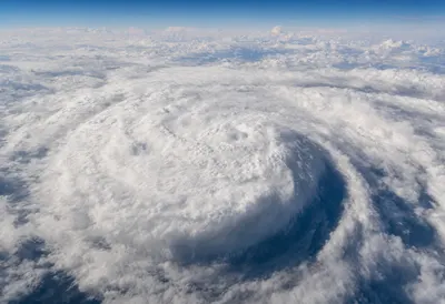 Cyclone Eyewall Detail from Orbit