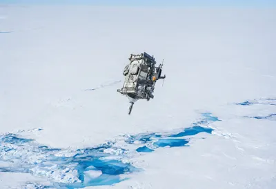 Satellite above Polar Ice