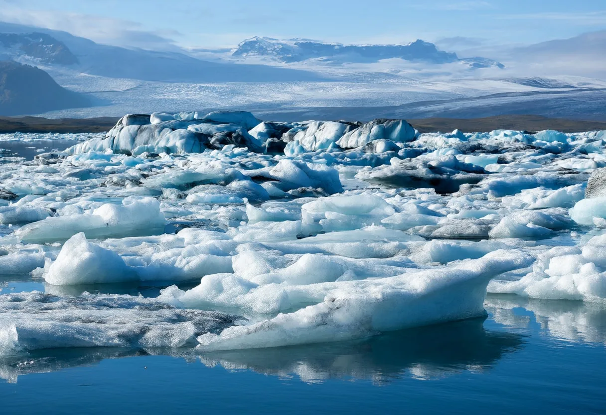Glacier Lagoon with Floating Ice