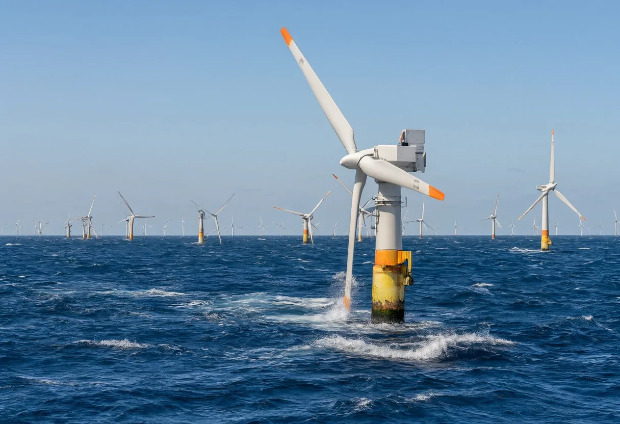 Tidal Turbine Array at Sea