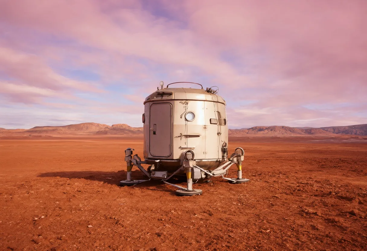 Mars Habitat on Red Dust Plains