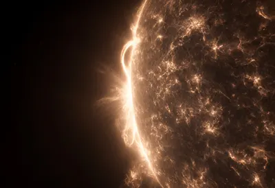 Solar Flare Eruption Close-up