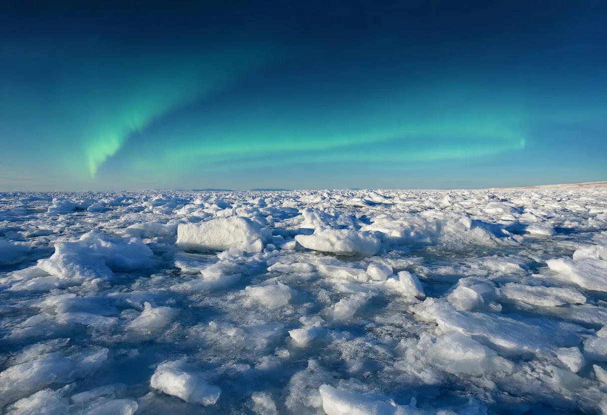 Aurora over Sea Ice