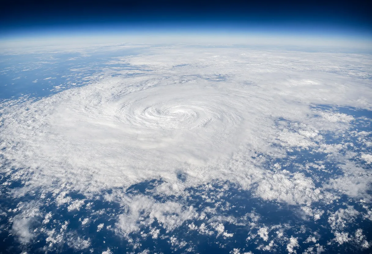 Hurricane from Low Earth Orbit above Clouds