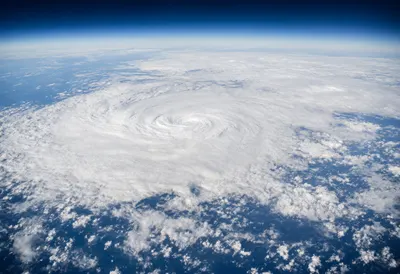 Hurricane from Low Earth Orbit above Clouds