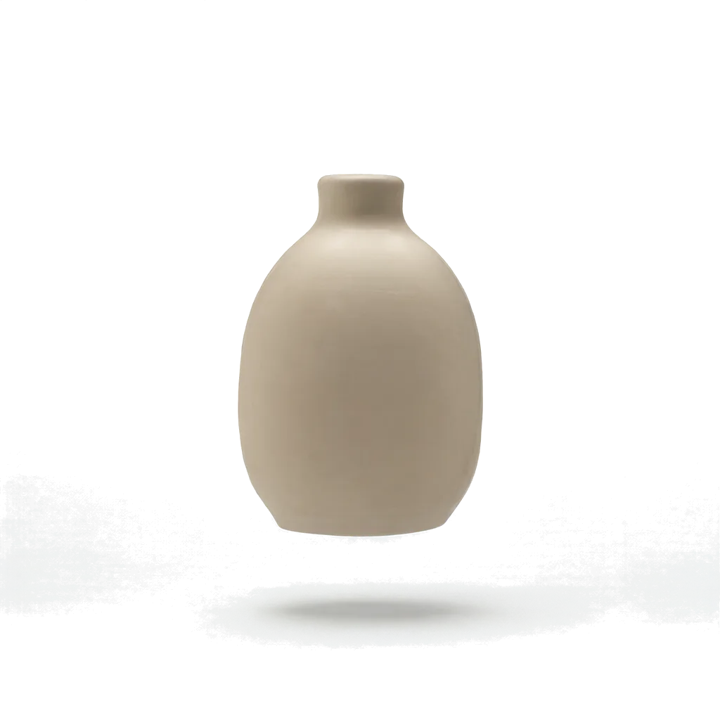 Ceramic vase — Floating with a soft shadow