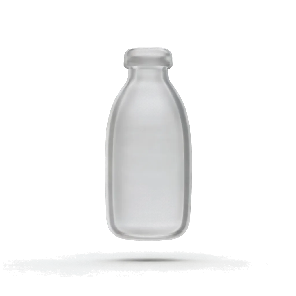Glass bottle — Floating with a soft shadow