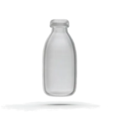 Glass bottle — Floating with a soft shadow