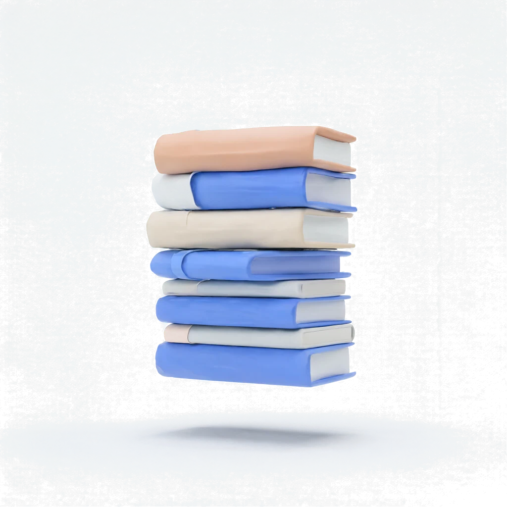 Stack of books — Floating with a soft shadow